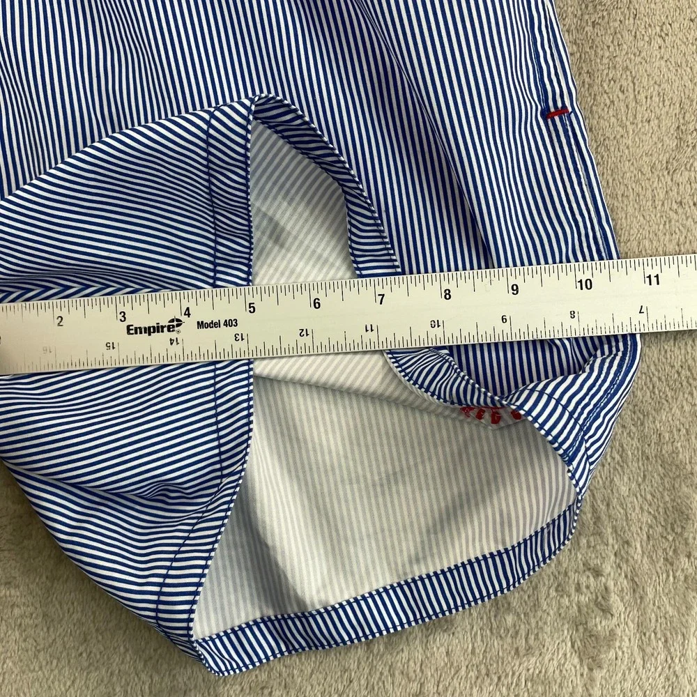 Ted Baker London‎ Swim Trunks Men 5 XL Blue Striped Mesh Lined Lobster Logo NWOT